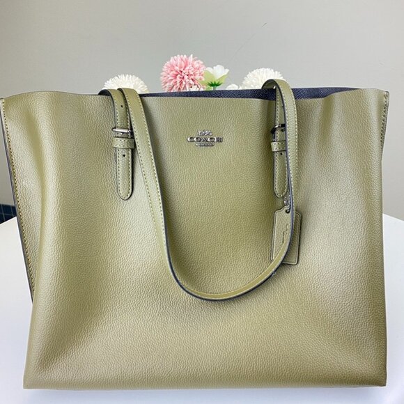 Coach Handbags - Coach 1671 Leather Mollie Tote in Kelp Black